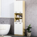 Mobile Bagno 4 ante 2 Ripiani 53x33,5x195,7 cm in Truciolato Bianco