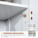 Credenza Cucina 101x39x180 cm 1 Cassetto 6 Ante in Legno Bianco