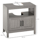 Mobile Sotto Lavabo Bagno 1 Ripiano 2 Ante 60x30x60 cm in Legno Grigio