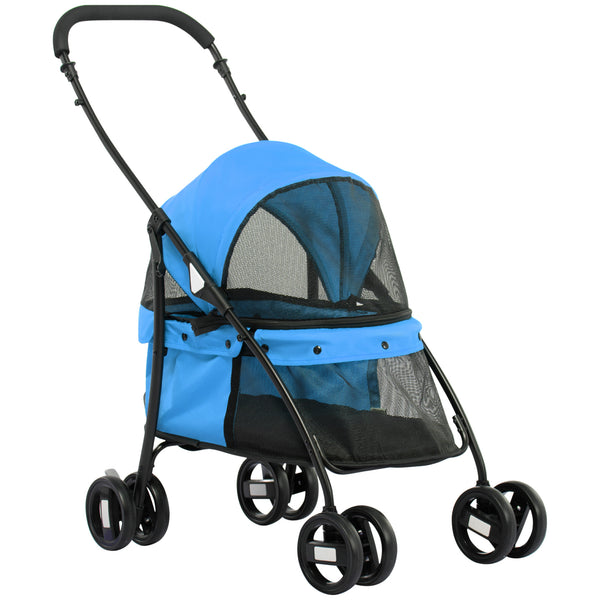 Passeggino per Cani Pieghevole 82x47x97 cm in Tessuto Oxford Blu prezzo