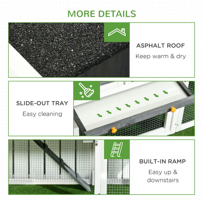 Pollaio Gabbia per Galline da Esterno 161,5x62,5x115 cm in Legno Grigio