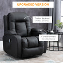 Poltrona Relax Massaggiante 85x94x104 cm Reclinabile in Similpelle Nero