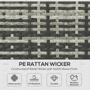 Set da Giardino  Divano Angolare Chaise Longue e Tavolino in Rattan PE Grigio