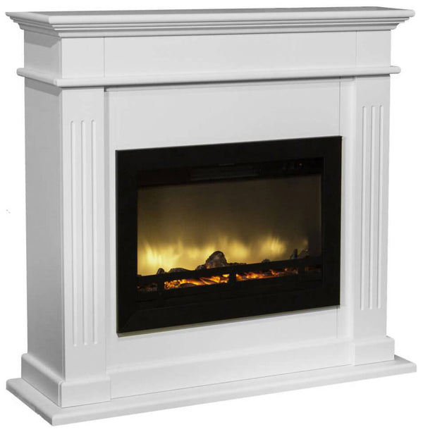 Elektrischer Bodenkamin Flammeneffekt 1800 W Ruby Fires Elda Flandria White Cream sconto