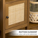 Scrivania da Ufficio 110x48x76 cm in Legno e Rattan Noce