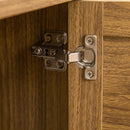 Scrivania da Ufficio 110x48x76 cm in Legno e Rattan Noce