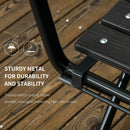 Set Tavolino e 2 Sedie Pieghevoli da Giardino in Acciaio e HDPE Grigio Scuro