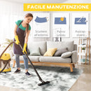 Tappeto Moderno 200x120 cm in Poliestere Grigio Chiaro