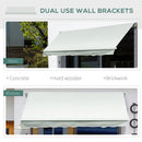 Tenda da Sole Avvolgibile a Parete 200x250 cm in Alluminio e Poliestere Crema