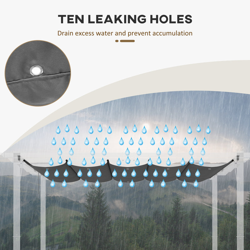 Telo di Ricambio per Pergola da Giardino 3x3m in Poliestere Grigio Scuro