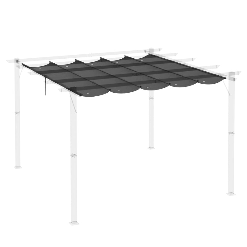 Telo di Ricambio per Pergola da Giardino 3x3m in Poliestere Grigio Scuro