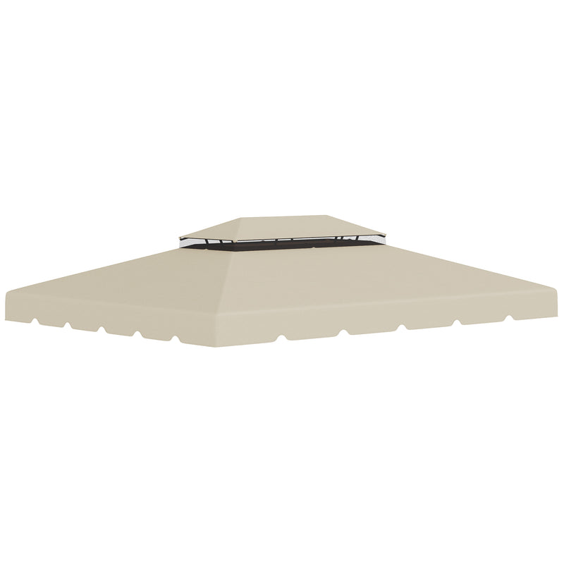 Tetto di Ricambio per Gazebo da Giardino 3x4m in Poliestere Beige