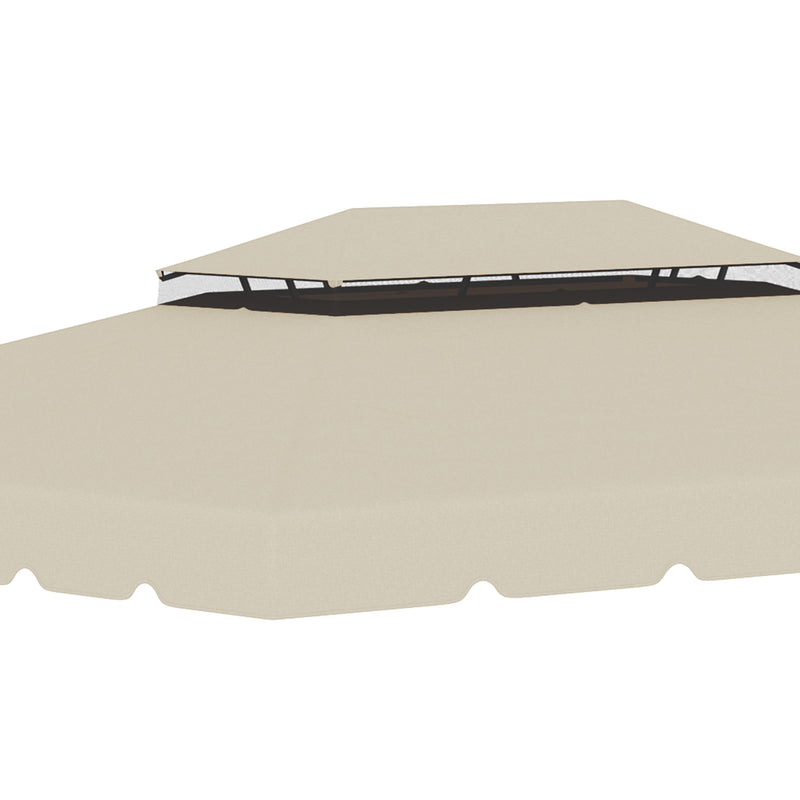 Tetto di Ricambio per Gazebo da Giardino 3x4m in Poliestere Beige