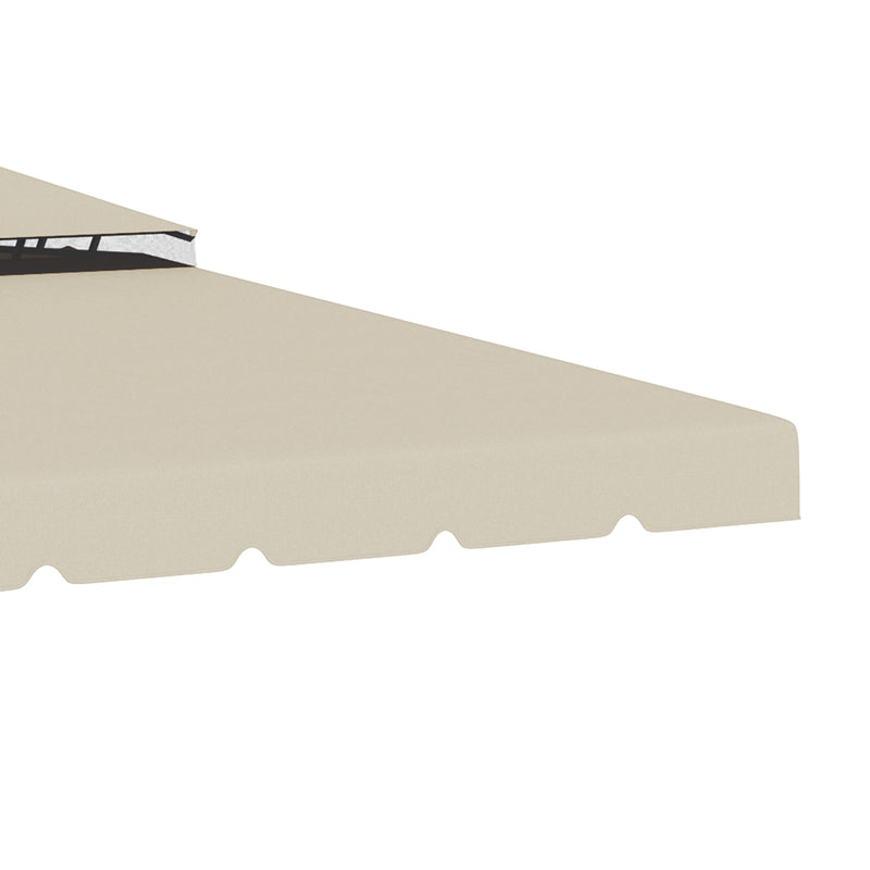 Tetto di Ricambio per Gazebo da Giardino 3x4m in Poliestere Beige