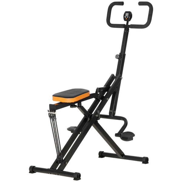 Total Crunch Fitness Pieghevole 90x63x124-136 cm con Monitor LCD in Acciaio e PU Nero sconto