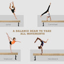 Trave Ginnastica Artistica 226x31x59 cm in Acciaio e Legno Marrone