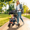 Passeggino Triciclo 3 in 1 con Sedile Girevole 360° Rosso