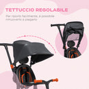 Passeggino Triciclo 3 in 1 con Sedile Girevole 360° Rosso