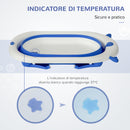 Vaschetta Bagnetto per Bambini Pieghevole 81,5x50,5x23,5 cm con Cuscino Blu