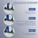 Monopattino Elettrico Pieghevole per Bambini Altezza Regolabile 75-80 cm Nero e Verde  