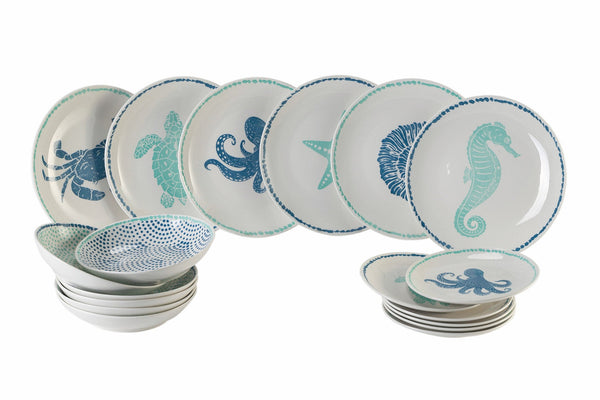 acquista Tafelservice 18 Teile aus mehrfarbigem Porzellan Villa d'Este Home Tivoli Cote D'Azur