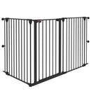 Cancelletto di Sicurezza per Animali Domestici 206x90 cm in Acciaio e Plastica Nero