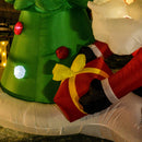Babbo Natale con Albero Gonfiabile 190x100x210 cm con Luci a LED 