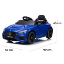 Macchina Elettrica per Bambini 12V Licenza Ufficiale Mercedes CLE53 Sedile in Pelle Blu
