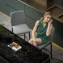 Set 2 Sgabelli Bar Moderni con Poggiapiedi e Schienale in Velluto Grigio   