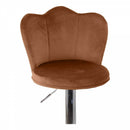 Set 2 Sgabelli 38x38x60/80 cm in Velluto Base Nera Cammello