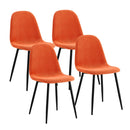 Set 4 Sedie da salotto Imbottite in Tessuto Bella Arancioni