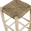 Sgabello Bar 35x35xh65 cm in Legno con Seduta Impagliata Naturale