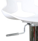 Sgabello con  Alzata a Gas e Seduta Girevole in Polipropilene Vandi Bianco