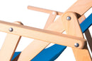 Sedia Sdraio Pieghevole Regolabile in Legno Marea Tessuto Acrilico Blu