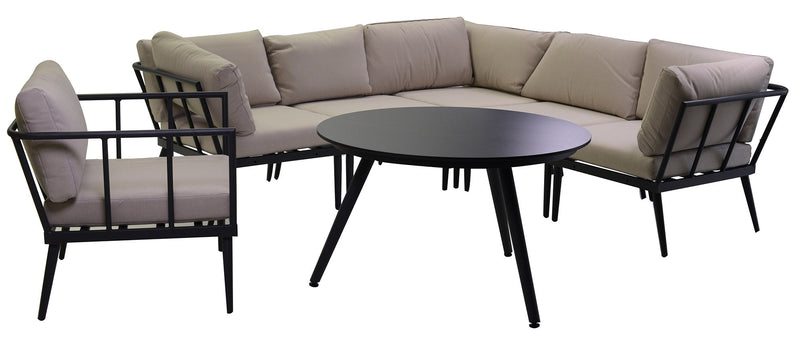 Set Salotto da Giardino in Allumiino Chicago Nero