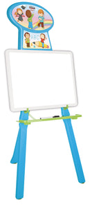 Lavagna per Bambini 52x46x98 cm con Portabicchieri Celeste