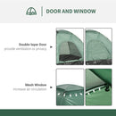 Tenda da Campeggio 2 Posti con Porta a Cerniera Zanzariera e Sacca di Trasporto 206x185x120 cm in Poliestere Verde