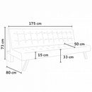 Divano Letto 175x80x73 cm in Similpelle Grigio