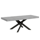Tavolo Allungabile 160-420x90x77 cm Volantis Premium Cemento Telaio Antracite 