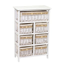 Cassettiera in Legno e Vimini 7 Cassetti 50x25H76,6cm Nadia