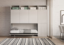 Letto Singolo a Scomparsa Composizione B Kando H226,7 Bianco Frassino 