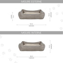 Cuccia con Cuscino Doubleface per Cani e Gatti Dandy Beige