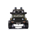 Macchina Elettrica per Bambini Fuoristrada Toyota Fj Cruiser 12V Telecomando Ruote in Gomma e Sedile in Pelle Nero e Mimetico