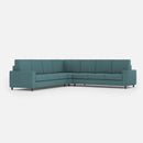 Divano Angolare 7 Posti 286x286x85 cm Sakar in Tessuto Petrolio