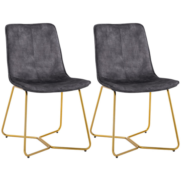 prezzo Set mit 2 Wohnzimmerstühlen 49 x 61,5 x 85 cm in grauem Stoff mit Samteffekt