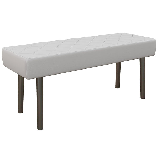 acquista Panca Fondo Letto 100x35x45 cm in Finta Pelle Trapuntata e Gambe in Acciaio Grigio
