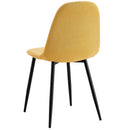 Set 4 Sedie da salotto Imbottite in Tessuto Bella Gialle