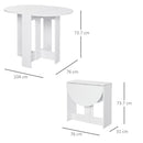Tavolo Pieghevole Salvaspazio 104x76x73,7 cm in Legno Truciolare Bianco