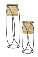 Set 2 Porta Vasi Curvy Ø 23x76-20x51 cm in Ferro 