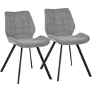 Set 2 Sedie per Sala da Pranzo Tessuto Seduta Ergonomica Colore Grigio